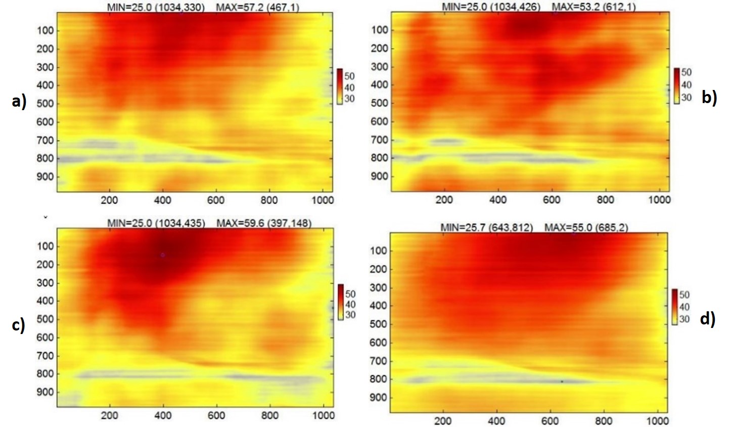 Evolución temporal de la temperatura en la región analizada.