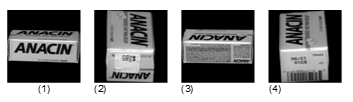 Figura 2. Vistas usadas para entrenar3: (1) 0°, (2) 90°, (3) 180°, y (4) 270°.